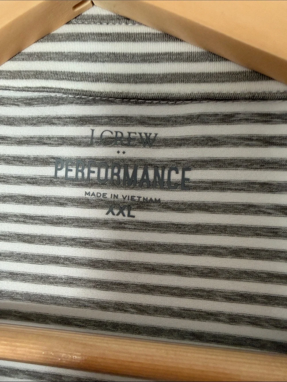J. Crew Men's Gray and White Striped Polo